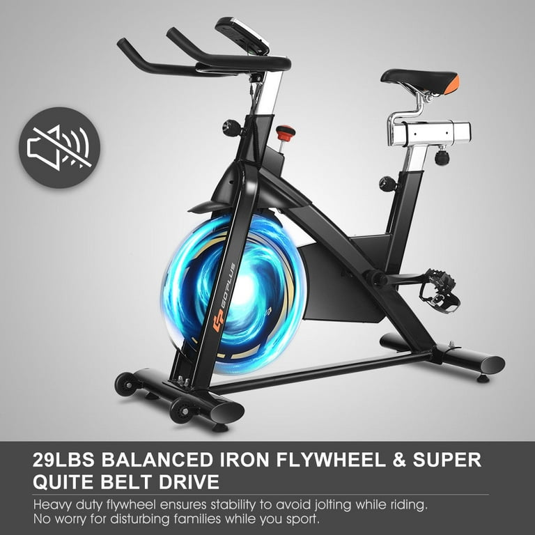 Goplus Exercise Bike Indoor Stable Riding Cycle Trainer for Cardio Fitness Workout Max Weight Capacity 350lbs Walmart