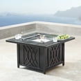 thumbnail image 6 of Oakland Living ARMENIA-CAVE-5PC-AC 42 in. Outdoor Aluminum Square Fire Table Set with Four Deep Seating Rocking Chair - 5 Piece, 6 of 10