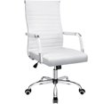 thumbnail image 1 of Furmax Ribbed Executive Chair with Swivel & Lumbar Support , 300 lb. Capacity, White, 1 of 7