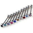 thumbnail image 3 of Jiaroswwei 10Pcs Unisex Punk Mixed Rhinestone Ball Barbell Tongue Bars Rings Body Piercing, 3 of 5