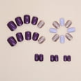 thumbnail image 4 of Extra Short Press on Nails Square Fake Nails Pink Full Cover Flower False Nails with Designs Glitter Glossy Glue on Nails Cute Acrylic Nails Artificial Nails for Women Girls 24 Pcs S12 24 Fl Oz, 4 of 4