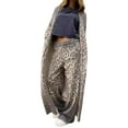 thumbnail image 2 of Pyhlmscde Women's Leopard Print Long Sleeved Cardigan Jacket And Trousers Two Piece Set, 2 Piece Sweater Sets For Women, Suits For Women, Womens Set, 2 of 2