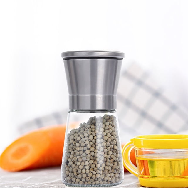 WIFKLSIIPG 304 Stainless Steel Pepper Grinder Pepper Powder Manual Grinding Bottle Kitchen Household Glass Seasoning
