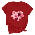 thumbnail image 1 of Meichang Saint-Valentin Chemises pour Femmes Imprimé Cœur Manches Courtes Col Rond Hauts de Vacances Décontractés Mignons Pulls Blouses, 1 of 2
