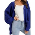 thumbnail image 2 of Cardigan Sweaters for Women Button-Down Long Sleeve Oversized Knit Outerwear Light Color Blue S, 2 of 6