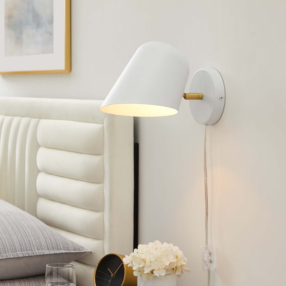 Modway Briana Swivel Wall Sconce in White