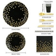 thumbnail image 5 of 280pcs Black Gold Party Supplies Decorations Serve 40, Paper Plates and Napkins Set, Disposable Party Decorations, Plastic Forks Knives Spoons, Paper Plates Napkins Cups Baby Shower Birthday Wedding, 5 of 5