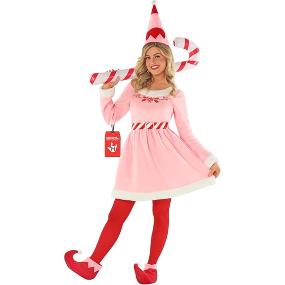 Morph Christmas Elf Dress Pink Womens Halloween Costume for Women Pink XX-Large