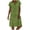 Green, variant on Pntutb Women Summer Style V-Neck Print Dress Short Sleeve Ladies Dress