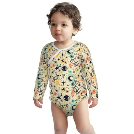 

Haiem Rockets Printed Unisex-Baby Long Sleeve Onesies Bodysuits Unisex Babies Snap-Up Rompers-3 Months