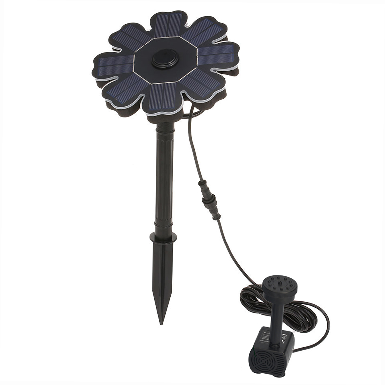 Decdeal Solar Fountain Pump for Bird Bath 2W Flower Shaped Solar Panel