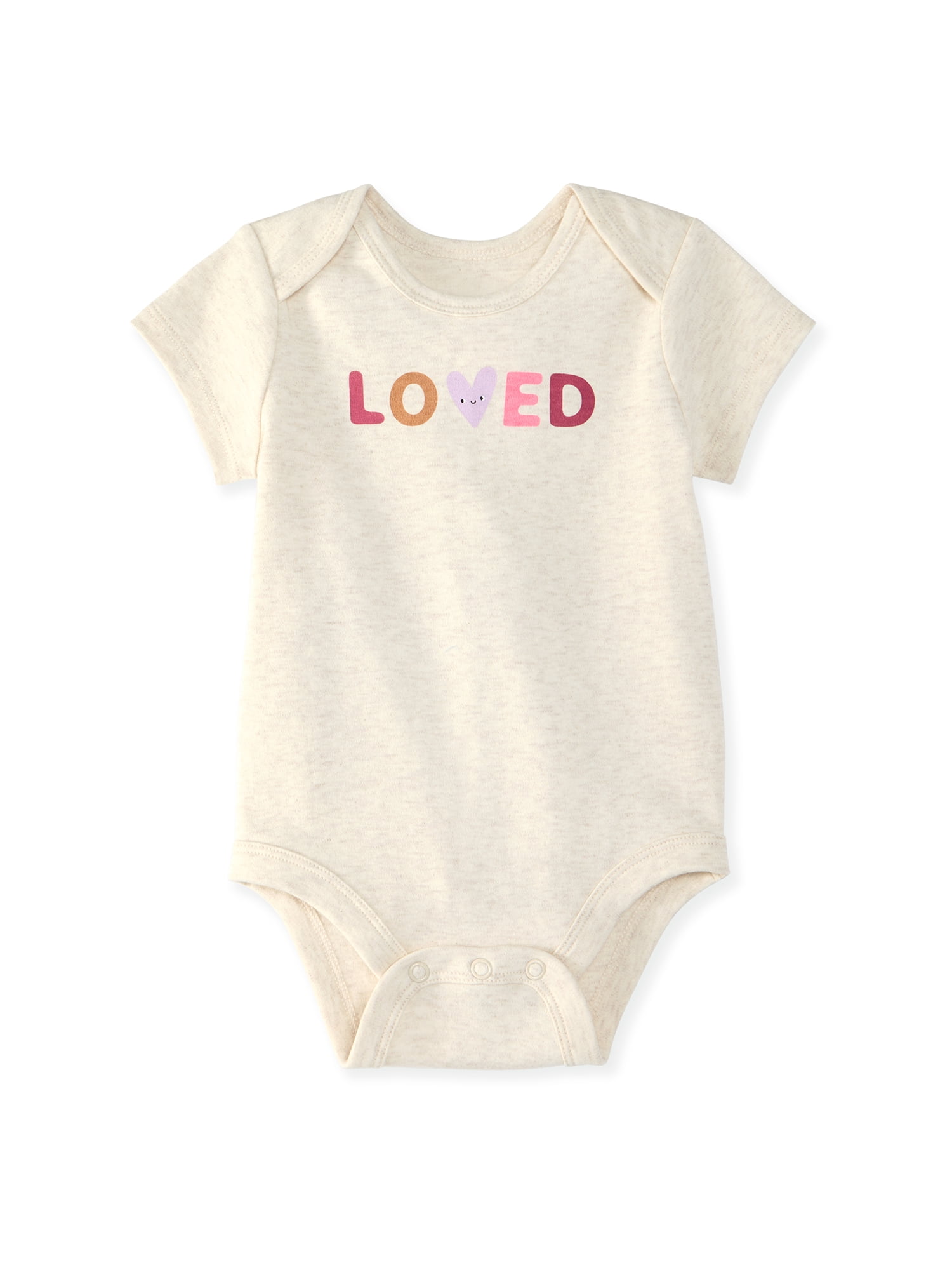 Garanimals Newborn & Baby 100% Cotton Short Sleeve Bodysuits, Sizes 0–18M, 5-Pack
