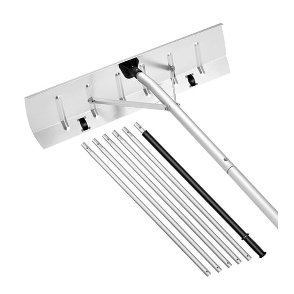 Snow Roof Rake, 26 Inch Aluminum Blade, 7.5-20 ft Adjustable Snow Remover with Wheels, Lightweight Snow Scraper for Roof, Debris Removal Tool