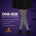 thumbnail image 3 of Skeleteen Black and White Tights - Striped Nylon Stretch Pantyhose Stocking Accessories for Every Day Attire and Costumes for Teens and Children, 3 of 7