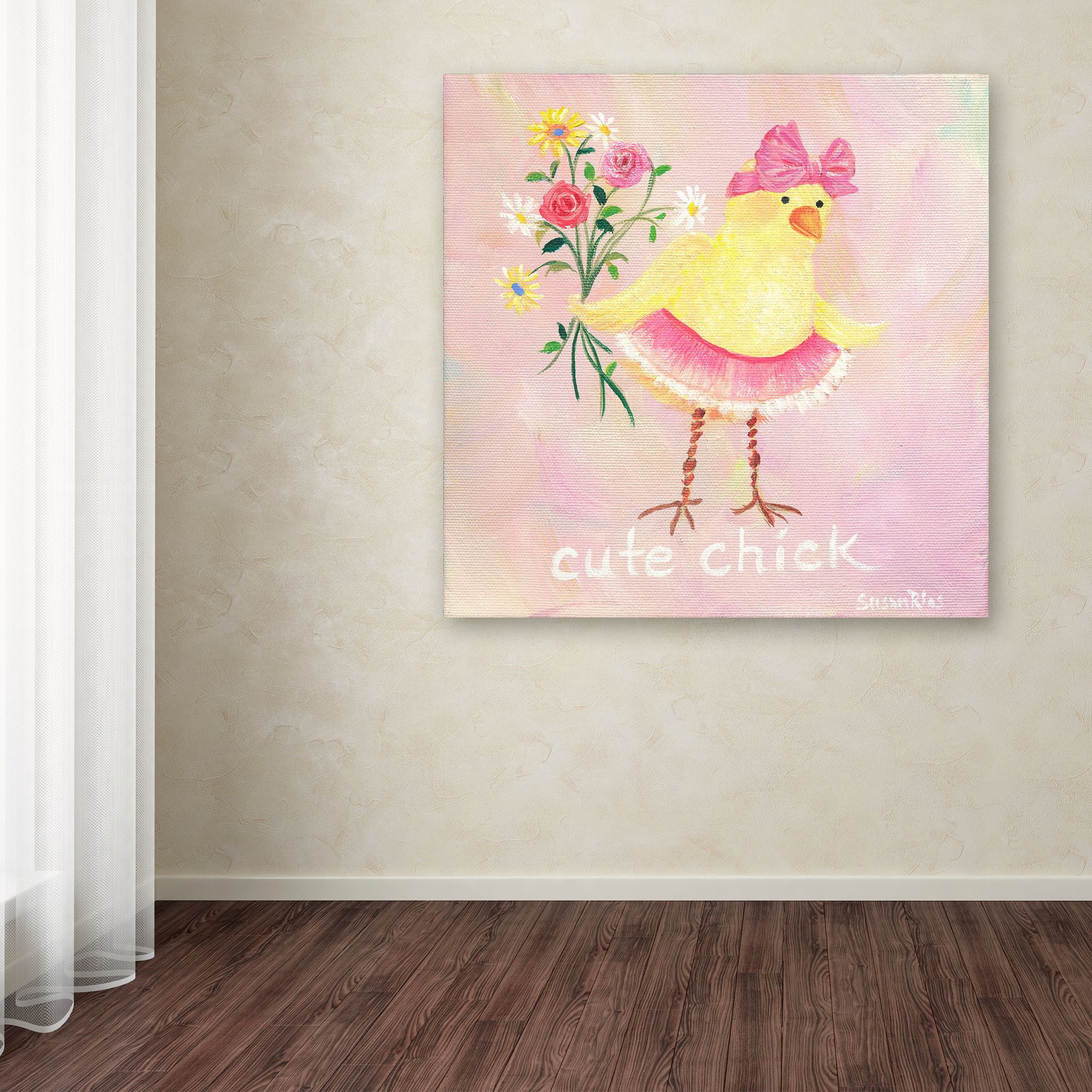 Trademark Fine Art 'Cute Chick' Canvas Art by Susan Rios
