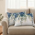 thumbnail image 2 of Outdoor Pillow Covers Green Eucalyptus Leaf Waterproof Pillow Cases 20x12 Set of 2, Watercolor Leaves on White Throw Pillow Cover Pillowcase for Patio Balcony Couch Garden, 2 of 9