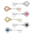 thumbnail image 1 of Anneau de Mamelon Design de Clé 14G Barre de Mamelon avec Gemme d'Opalite, 1 of 7