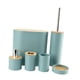 thumbnail image 2 of Set de accesorios de baño de 6 piezas, dispensador de jabón, bote de basura portátil y elegante, taza para enjuague bucal para uso doméstico, regalo Azul, 2 of 9