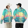 thumbnail image 4 of Gaeub Retro Palm Beach Sunset Men's and Women's UPF 50+ Long-Sleeved Sun Protection Clothing, Fishing Shirt Long Sleeve Zip-XX-Large, 4 of 7