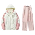 thumbnail image 4 of Luwomo Unisex Ski Jacket and Pants Sets Couples Windproof Ski Suits Comfy Winter Women Waterproof Two Piece Snowsuits,Pink, 4 of 4