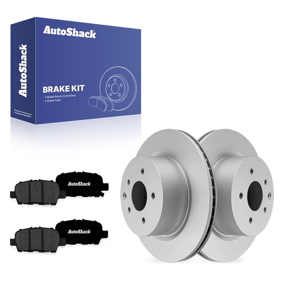 AutoShack Rear Vented Coated Brake Rotors   Premium Ceramic Pads 6-PC Brake Kit Replacement for 2007-2008 INFINITI G35 2009-2010 INFINITI G37 2009 Nissan 370Z ArmorStop 12.11" (307.7 mm)