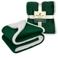 thumbnail image 2 of PAVILIA Plush Sherpa Fleece Blanket Throw, Twin, Emerald Green | Soft, Warm, Fuzzy Dark Forest Throw for Couch Sofa | Solid Reversible Cozy Microfiber Fluffy Blanket, 60x80, 2 of 7
