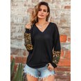 thumbnail image 3 of Women’s Casual Leopard Print Long Sleeve V Neck Pullover Knit Sweaters Top, 3 of 5