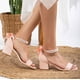 thumbnail image 3 of Illy - Zapatos de tacón de ante color coral con perlas coral 24 CM, 3 of 9