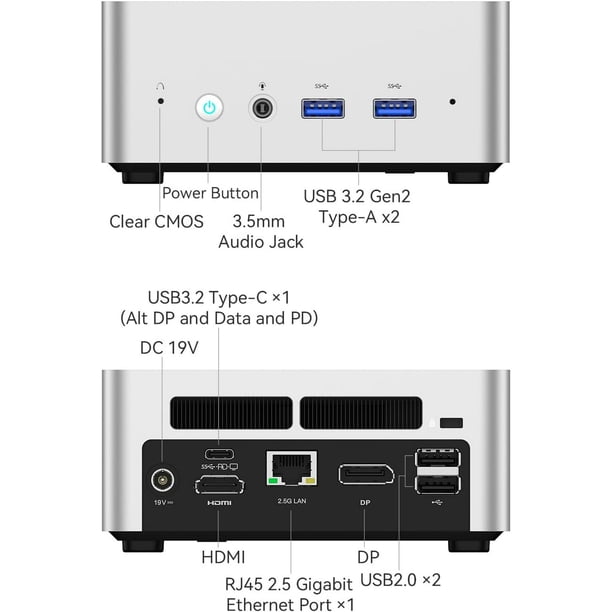 ミニPC MINISFORUM UN1250 Core i5 32GB 500GB MINISFORUM UN1250 Mini PC Core i5-1250P Processor 32GB RAM 512GB