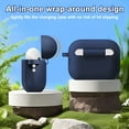 thumbnail image 4 of GALAPROX Compatible with AirPods Pro 3 Case with Keychain/Hand Strap, Pro 3rd Generation[2025] Silicone Protective Shockproof Headphone Cover Support Wireless Charging-Midnight Blue, 4 of 6