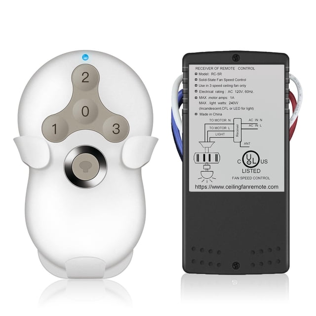 Kit de control remoto para ventilador de techo Prichor Universal de 3 velocidades