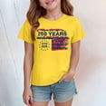 thumbnail image 2 of mgoYE Girls Boys American Flag Shirt 4th of July T-Shirt Patriotic Short Sleeve Tee USA Flag Stripe Star Summer Blouse Tops 250th Anniversary USA Clothing Girls(Yellow,2-3 Years), 2 of 5