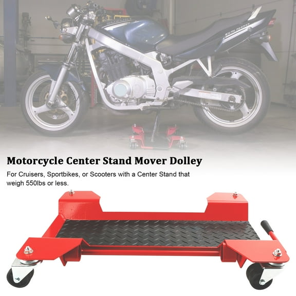 Motorcycle Centre Stand Moving Dolly Trolley Platform 360 Degree Casters 250kg