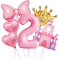 thumbnail image 1 of Globos de cumpleaños de princesas para decoración Aikitub, para niña de segundo año, 1 of 7