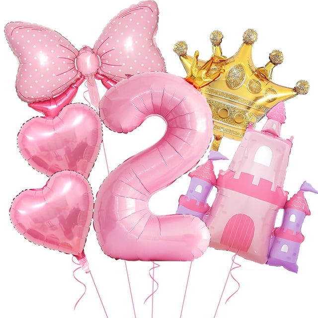 Globos de cumpleaños de princesas para decoración Aikitub, para niña de segundo año