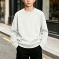 thumbnail image 2 of Vibrex Crewneck Sweatshirts Children's Solid Color Long Sleeved Casual Sports Hoodie Top Comfortable Pullover Sweatshirts Shirts Warm Hiking Pullover Oversized Warm Casual Sweatshirt 5-15 Years, 2 of 7