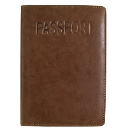 ili New York Toffee Leather Passport Cover With Slide Pocket New