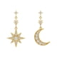 thumbnail image 2 of Pendientes largos con borlas y circonitas cúbicas con estrellas exageradas, modernos, creativos, brillantes, maravillosos, regalo de graduación para hombres., 2 of 8