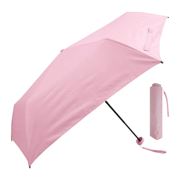 Paraguas Sombrilla Plegable REGALOMEX Rosa Tamaño Portátil Apertura Manual Varillas Resistentes al Viento