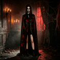 thumbnail image 5 of AoDai Halloween blood-stained hooded long coat, party costume cosplay attire, suitable for Halloween, theme performances, etc., 5 of 6