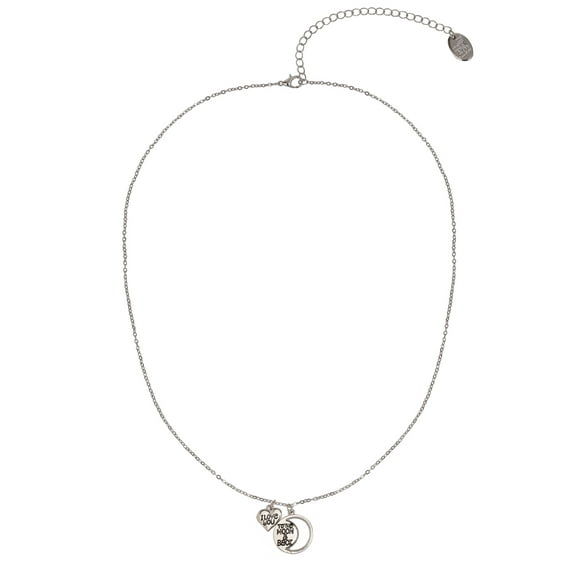 Time and Tru Adult Female Silver-Tone "I Love You to the Moon and Back" Pendant Necklace