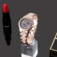 thumbnail image 3 of Conjunto de reloj de viento para mujer, venta al por mayor, pequeño, con pulsera de retención de color, collar de doble capa, reloj para mujer, 3 of 6