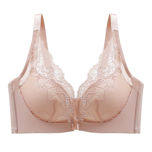 Puntoco Sujetadores para mujer sin aros, moda femenina, ropa interior transpirable, tallas grandes, botones delanteros