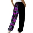 thumbnail image 4 of LEBONYARD Womens Wide Leg Lounge Pants with Pockets,Plus Size Womens Pants Clearance,Women's Casual Trousers Printing Drawstring Pants Waist Long Pants Sweatpants with Pocket Multicolor L, 4 of 4