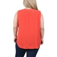 thumbnail image 3 of NY Collection Plus Size Sleeveless Blouse With Eyelet Insets, 3 of 4