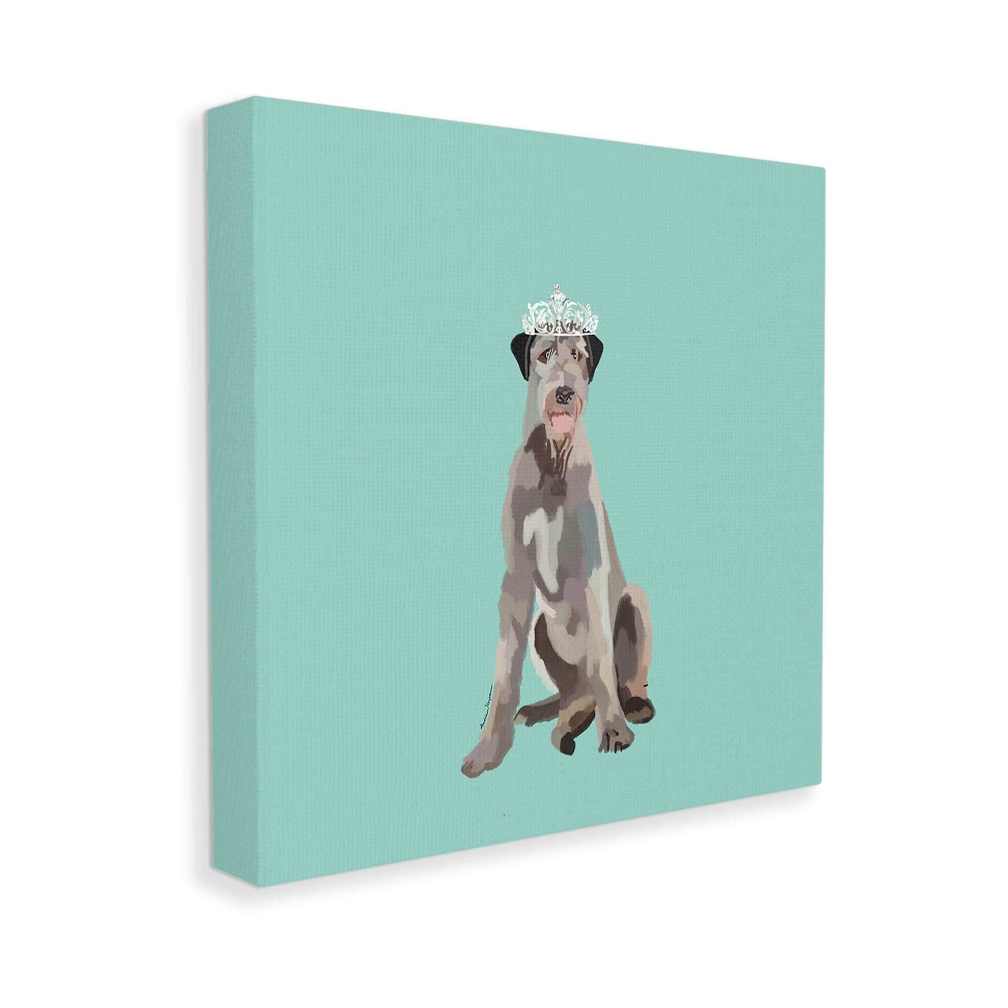 Stupell Industries Regal Dog in Crown Animals & Insects Painting Gallery Wrapped Canvas Art Print Wall Art, 24 x 24