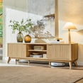 thumbnail image 6 of KeyWhat 70" TV Stand with 2 Soft Close Door, Modern Entertainment Center Console Table, Media Furniture for Living Room, Natural Oak, 6 of 7