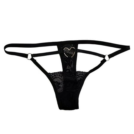 Mortilo Women Thong Underwear   Ladies Underwear Panties Low Rise See Through Panty Panties For Women Bride Gifts Black S