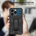 thumbnail image 5 of Nalacover Rugged Case for iPhone 15 Pro - with Removable Belt Clip Hidden Kickstand Heavy Duty Cover, Military Grade Hybrid PC + TPU Heat Dissipation Shockproof Anti-Fall Case - Blue, 5 of 10
