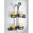 thumbnail image 2 of RGHJAR-Shower Caddy Hanging for Handheld Showerheads, Rustproof Hanging Shower Organizer with Soap Dish, Toothbrush Holder and Hooks, Over Showerhead Caddy for Bathroom, 2 of 4